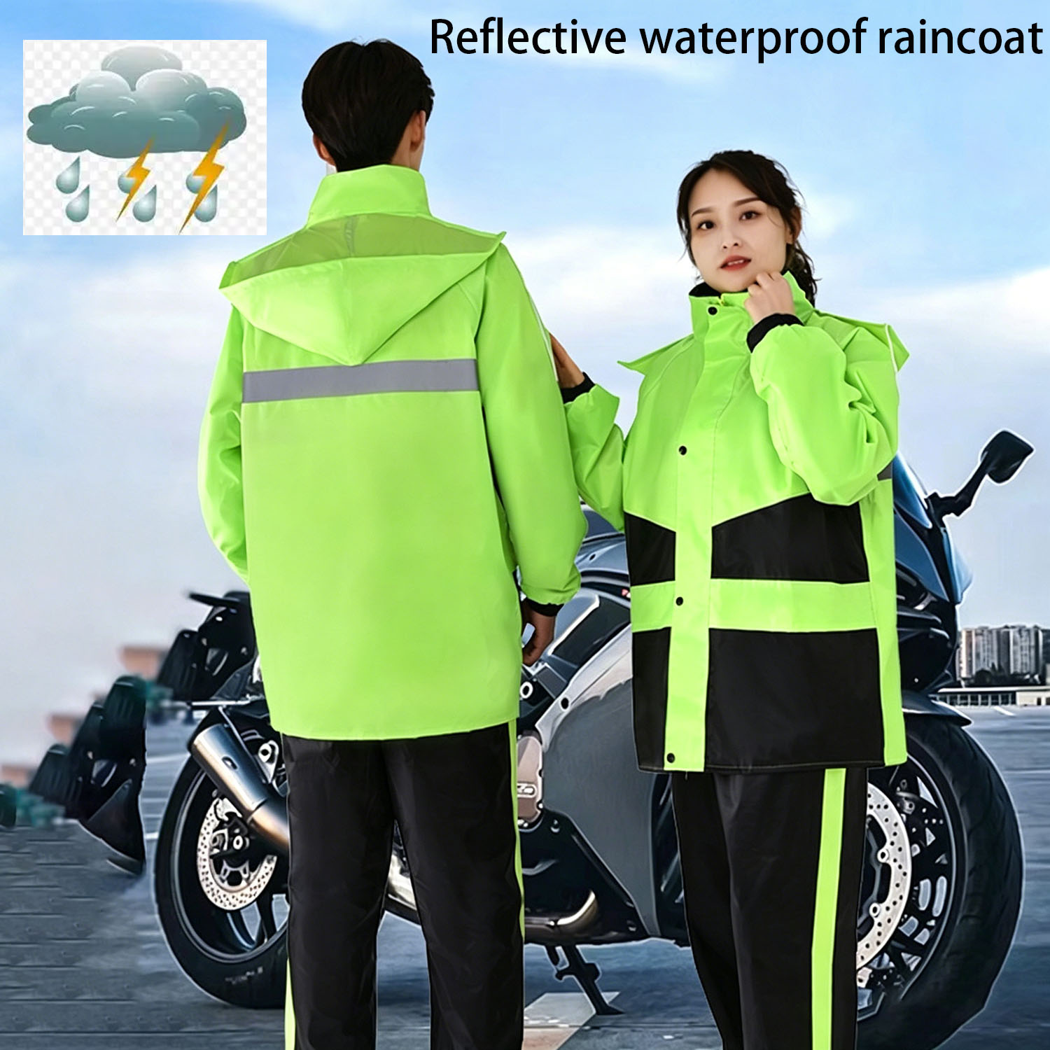 Motorcycle Gear For Woman - Completo Impermeabile per Moto, Giacca Antipioggia